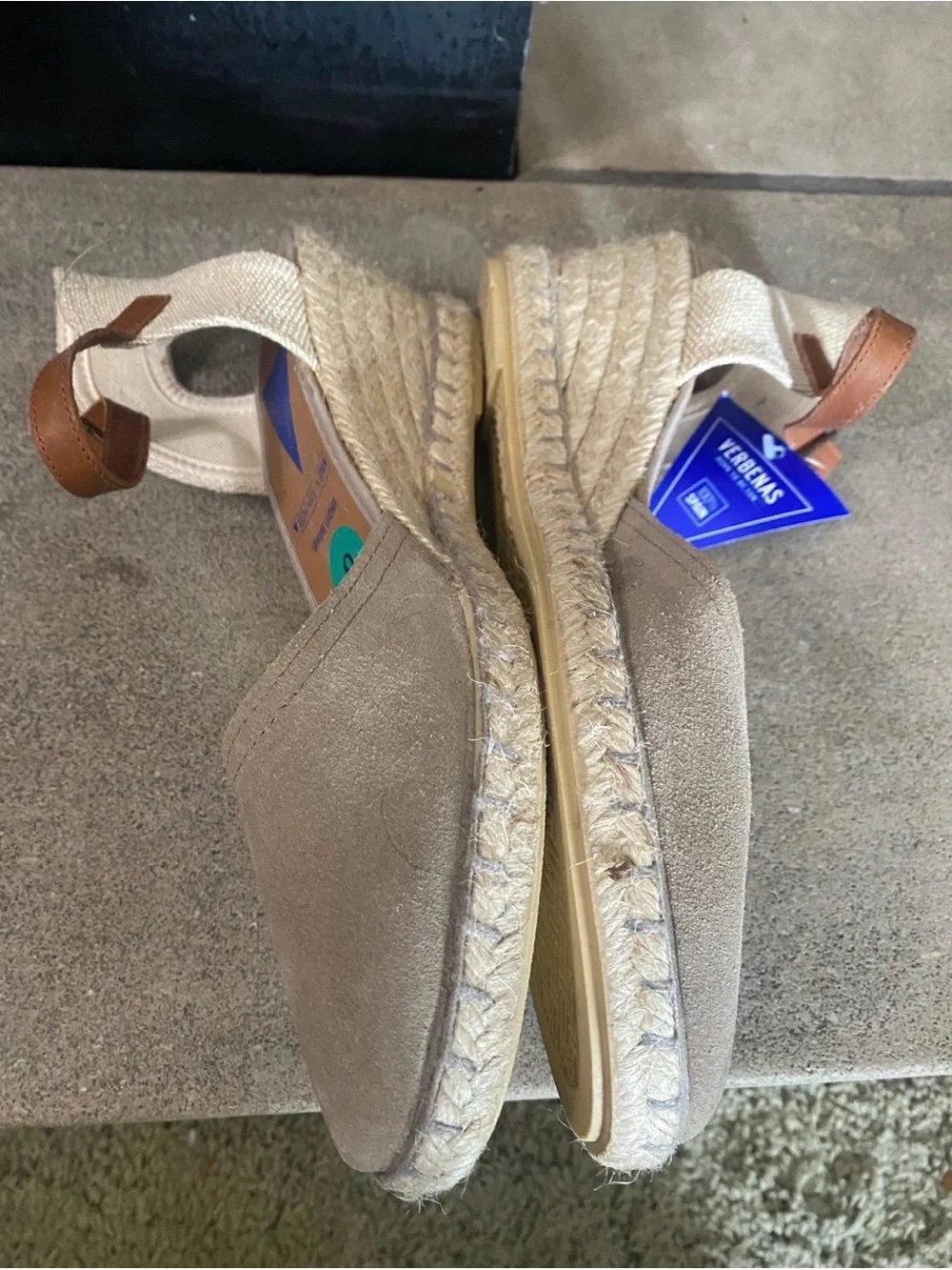 VERBENAS 100% LEATHER WEDGE ESPADRILLES    MADE IN SPAIN NWT size 8